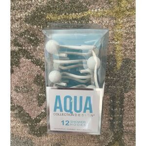 AQUA Collection White Ball  Metal Shower Hooks